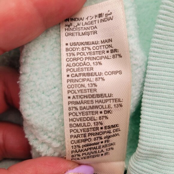 Goodthreads Women's Heritage Fleece Seamed Mint Green Hoodie Sweatshirt Large - Picture 10 of 12